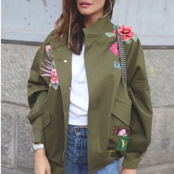 Zara 3D Flower Embroidered Parka - Picture 6 of 6